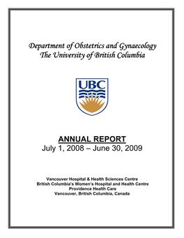 ANNUAL REPORT July 1, 2008 – June 30, 2009