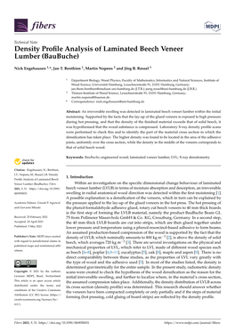 Density Profile Analysis of Laminated Beech Veneer Lumber (Baubuche)