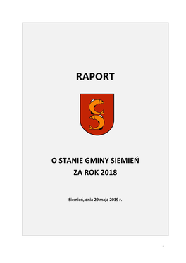 Raport O Stanie Gminy Siemień Za Rok 2018