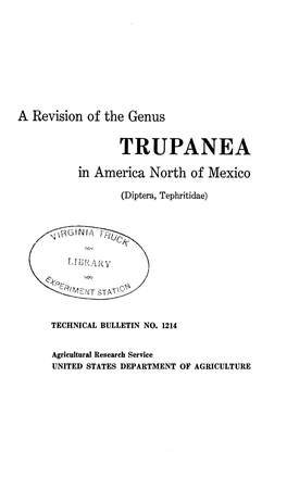 TRUPANEA in America North of Mexico (Díptera, Tephritidae)