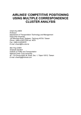 Airlines' Competitive Positioning Using Multiple