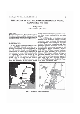 Fieldwork in and Around Micheldever Wood, Hampshire 1973-1980