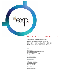 Phase One Environmental Site Assessment