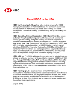 HSBC USA Fact Sheet