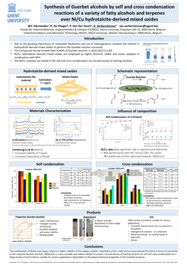 Synthesis of Guerbet Alcohols by Self and Cross Condensation Reactions of a Variety of Fatty Alcohols and Terpenes Over Ni/Cu Hydrotalcite-Derived Mixed Oxides W.Y