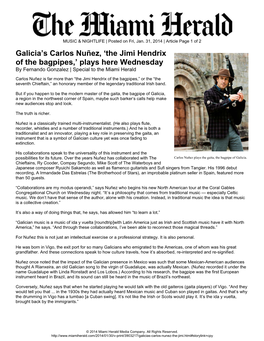 Galicia's Carlos Nuñez, 'The Jimi Hendrix of The