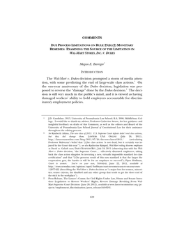 Due Process Limitations on Rule 23(B)(2) Monetary Remedies: Examining the Source of the Limitation in Wal-Mart Stores, Inc