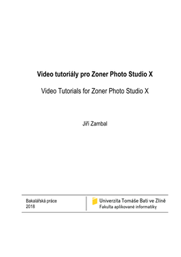 Video Tutoriály Pro Zoner Photo Studio X