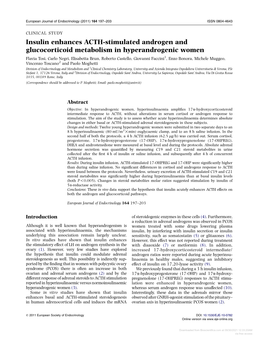 Insulin Enhances ACTH-Stimulated Androgen and Glucocorticoid Metabolism in Hyperandrogenic Women