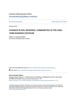 Changes in Soil Microbial Communities After Long-Term Warming Exposure" (2019)