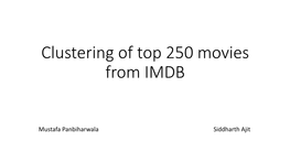 Clustering of Top 250 Movies from IMDB