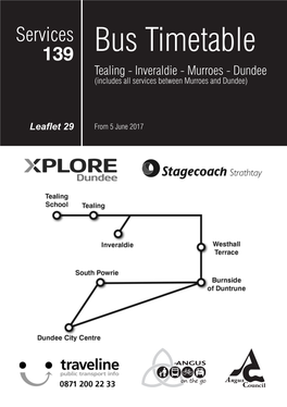 Bus Timetable Tealing - Inveraldie - Murroes - Dundee (Includes All Services Between Murroes and Dundee)
