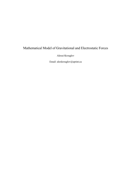 Mathematical Model of Gravitational and Electrostatic Forces
