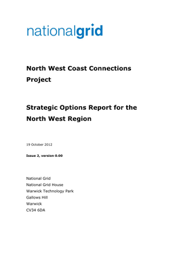 Strategic Options Report for the North West Region Oct 2012