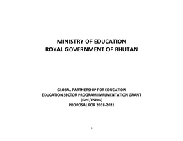 Ministry of Education Royal Government of Bhutan