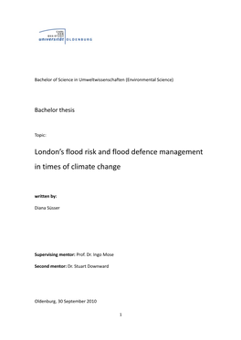 London's Flood Risk and Flood Defence Management in Times of Climate