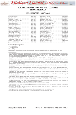 U.S. Senators 1837-2009