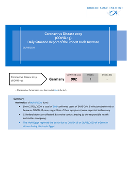 COVID-19: Situation Report 8 Mar 2020