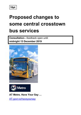 Proposed Changes to Some Central Crosstown Bus Services