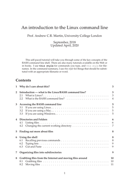 An Introduction to the Linux Command Line
