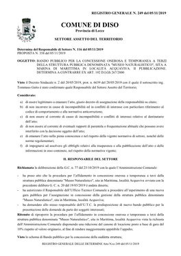 COMUNE DI DISO Provincia Di Lecce