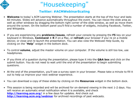 “Housekeeping”