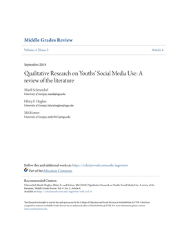 Qualitative Research on Youths' Social Media Use: a Review