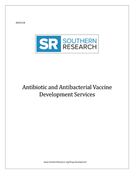 Antibiotic and Antibacterial Vaccine Development Services