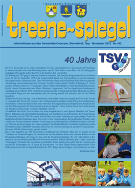 Informationen Aus Den Gemeinden Oeversee, Sieverstedt, Tarp · November 2013 · Nr