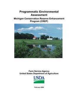 Programmatic Environmental Assessment Michigan Conservation Reserve Enhancement Program (CREP)