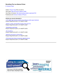 Revisiting the Los Alamos Primer B