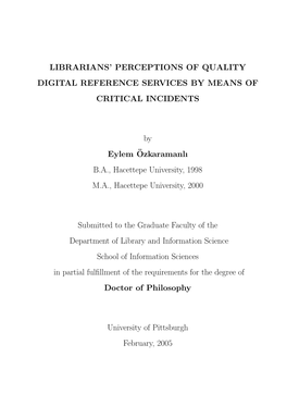 Librarians' Perceptions of Quality Digital Reference Services