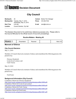 Decision Document City Council