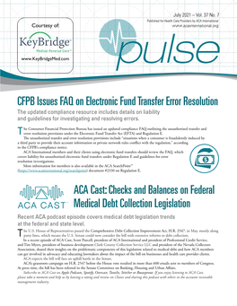 CFPB Issues FAQ on Electronic Fund