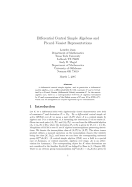 Differential Central Simple Algebras and Picard–Vessiot