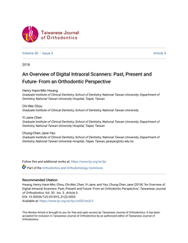 An Overview of Digital Intraoral Scanners: Past, Present and Future- from an Orthodontic Perspective