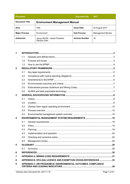 Environment Management Manual