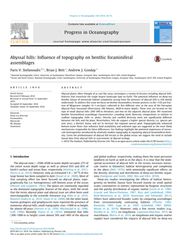 Abyssal Hills: Inﬂuence of Topography on Benthic Foraminiferal Assemblages ⇑ Paris V