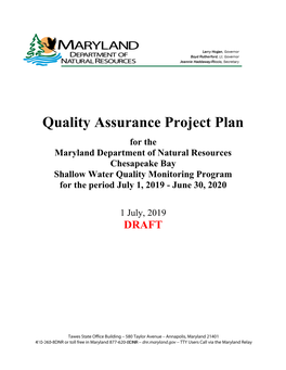 Quality Assurance Project Plan