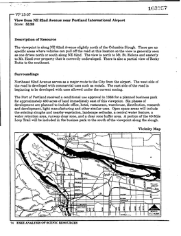 VP 13-07 View from NE 82Nd Avenue Near Portland International Airport Description of Resource Surroundings Vicinity