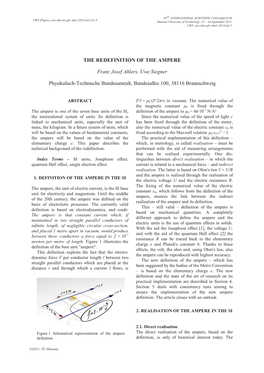 The Redefinition of the Ampere