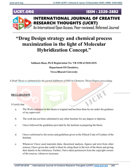 Anew Drug Design Strategy in the Liht of Molecular Hybridization Concept