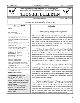 Sikh Bulletin 2021 Issue 1