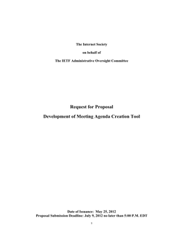 Request for Proposal Development of Meeting Agenda Creation Tool