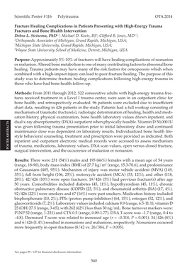 Fracture Healing Complications in Patients Presenting with High-Energy Trauma Fractures and Bone Health Intervention Debra L