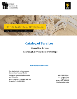 Catalog of Services Consulting Services Learning & Development Workshops