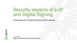 Security Aspects of E-ID and Digital Signing