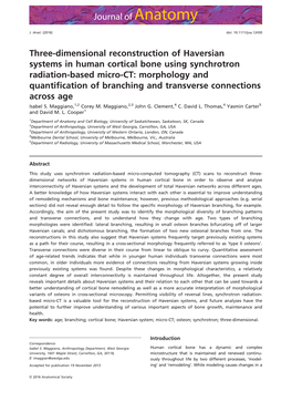 Dimensional Reconstruction of Haversian Systems in Human