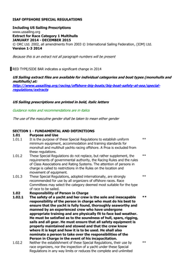 ORC Special Regulations Mo3 with Life Raft