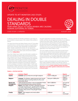 “Dealing in Double Standards” Case Study